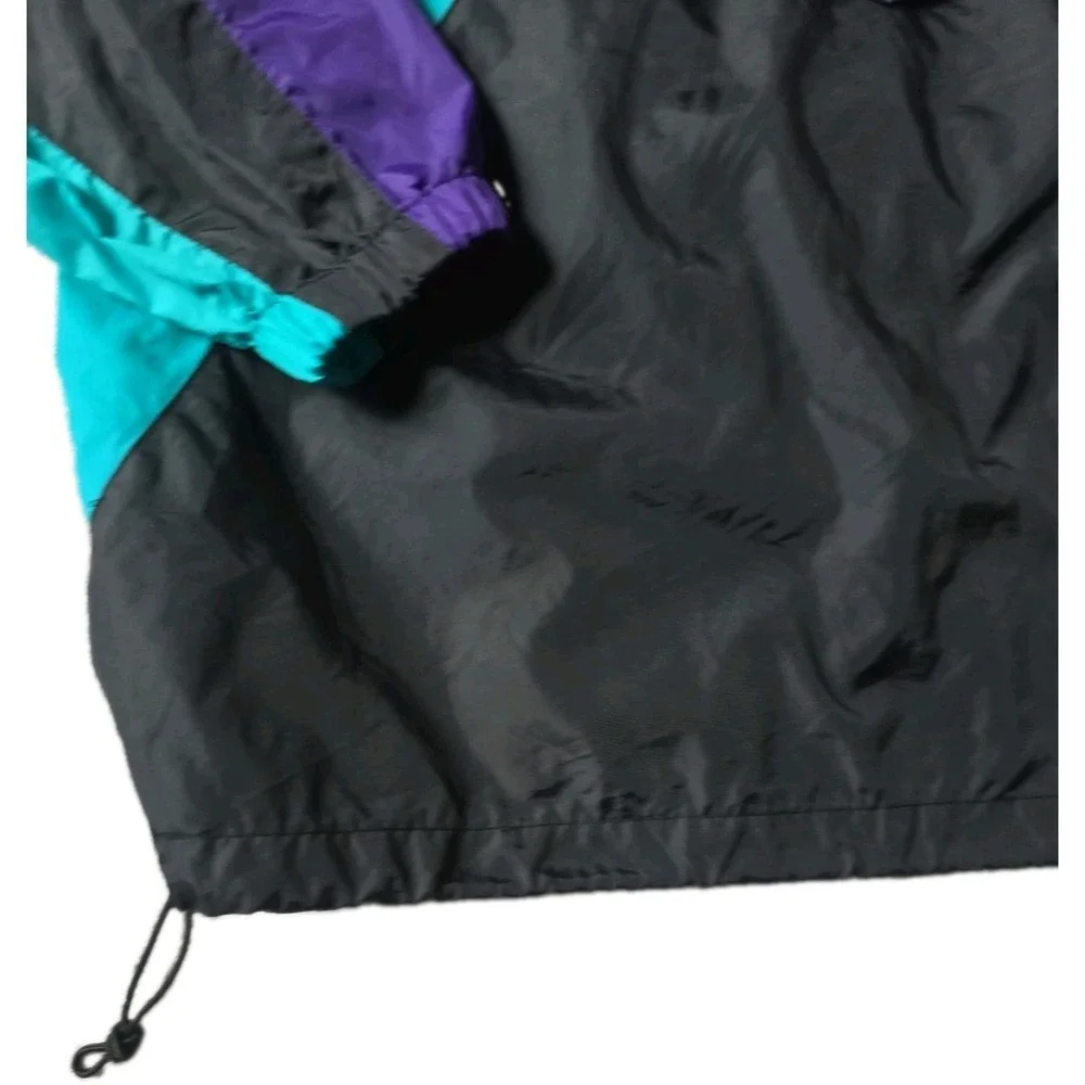 ASICS Vintage 90s Colorblock Windbreaker Jacket Purple Teal Men's Size M Retro